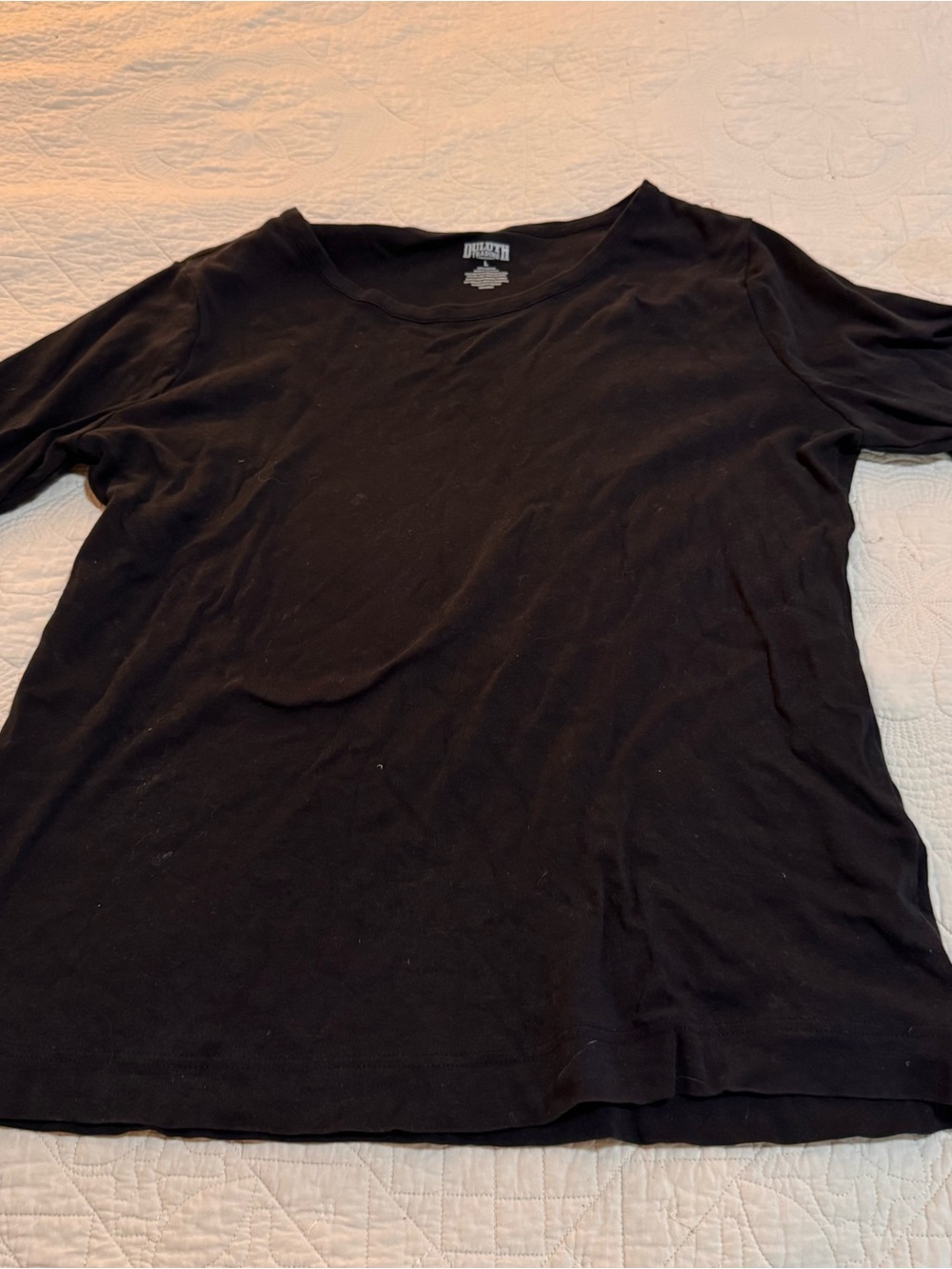 Duluth Trading Co Black Long Sleeve Crewneck Shirt